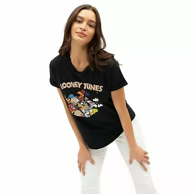 Official Looney Tunes Ladies Gang Fashion T-Shirt Black S - XL • £13.99