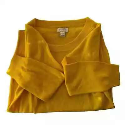 J. CREW Yellow Crewneck 100% Merino Wool Knit Sweater Size XXS • $17