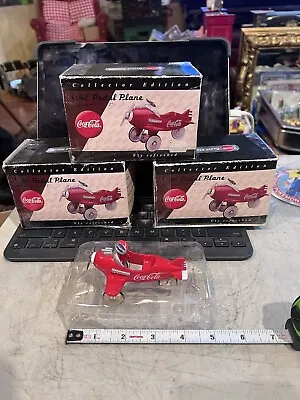 One VINTAGE 1997 MINI COCA COLA COLLECTORS EDITION RED PEDAL PLANE / XONEX • $14.95