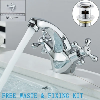 £14.99 • Buy Modern Monobloc Bathroom Basin Mixer Sink Taps Single Lever Cloakroom Tap Waste