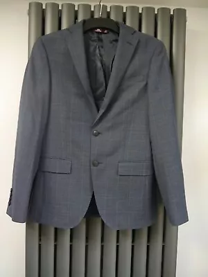 Bnwot New Marks & Spencer Blue Checked 100% Wool Slim Fit Blazer Size 34  Long • $37.32