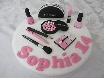 Edible Handmade MAC Make Up & Bag Cake Topper Personalised Fondant Decoration  • £24.99