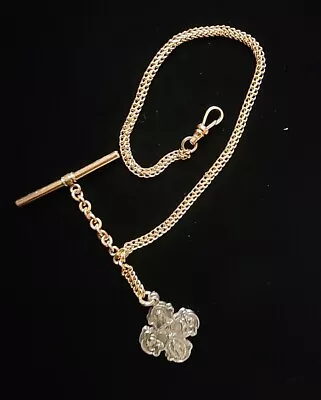 Vintage Gold-filled Pocket Watch Chain And Sterling Catholic Watch Fob • $17.50