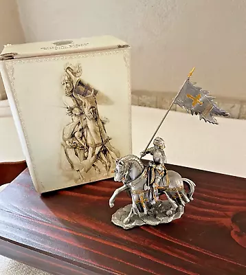 Veronese Pewter Myths And Legends Medieval Knight Horseback With Flag And Box • $39.99