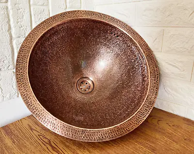 13.7  Hammered Copper Bathroom Sink With DRAIN • $160