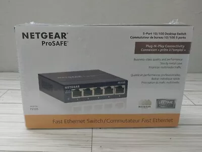 NETGEAR  ProSafe Model FS105 5-Port 10/100 Desktop Switch - FACTORY SEALED • $24.99