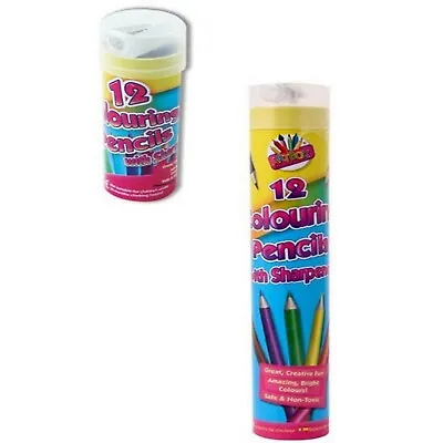 £4.25 • Buy 12x Half Size Full Size Colouring Pencils Box W Sharpener Kids Art Creative Fun