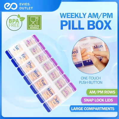 7 Day Weekly Pill Box Medicine Tablet Organizer Dispenser Container Case Hot Oz • $12.79