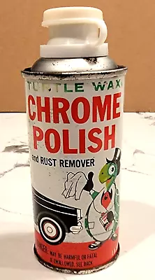 Vintage TURTLE WAX Can - Chrome Polish & Rust Remover - 7 Fl. Oz. - Oil Gas Sign • $9.90