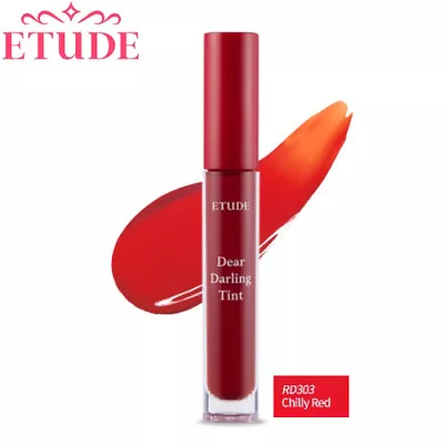 ETUDE HOUSE Dear Darling Water Gel Tint #RD303 Chilly Red Lip Stain Vivid Tint • $13.84