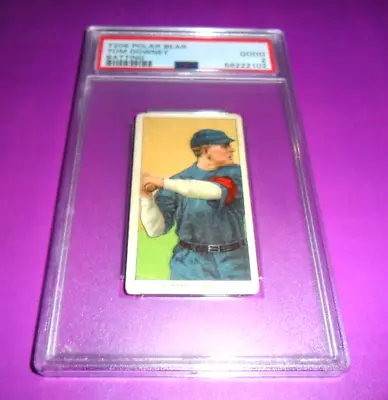 1909 1911  T206 Tom Downey CINCINNATI Batting Polar Bear Back PSA 2 • $169