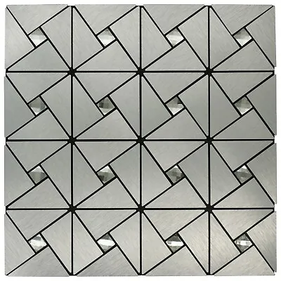 £2.90 • Buy Mosaic Tile Stickers Self-adhesive Metal Silver Diamond Easy Fit Aluminium