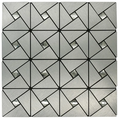 Mosaic Tile Stickers Self-adhesive Metal Silver Diamond Easy Fit Aluminium • £12.90