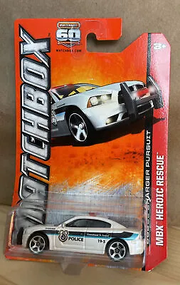 Matchbox MBX HEROIC RESCUE DODGE CHARGER PURSUIT 64/120 Police Car White NIP HTF • $9.10