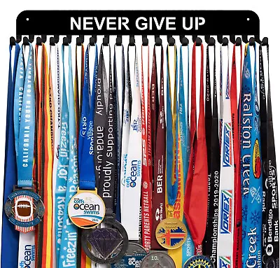 [NEVER GIVE UP] Medal Hanger Holder Display Wall Rack Frame Sturdy Awards Hanger • $11.69