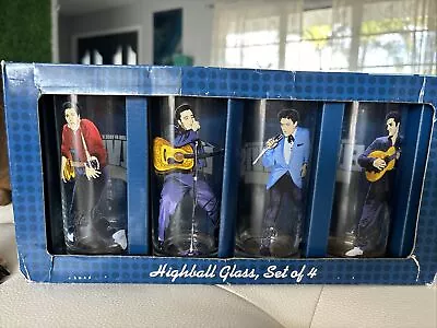 Elvis Presley Highball Glasses -NIB Set Of 4 Memorabilia Original Collectibles • $9.99