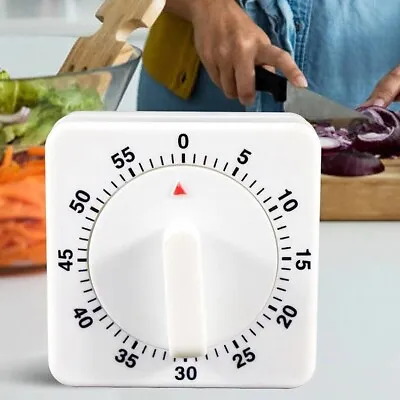 Egg Square Shaped Kitchen Cooking Timer 60 Minute Count Down Mechanical Alarm UK • £5.49