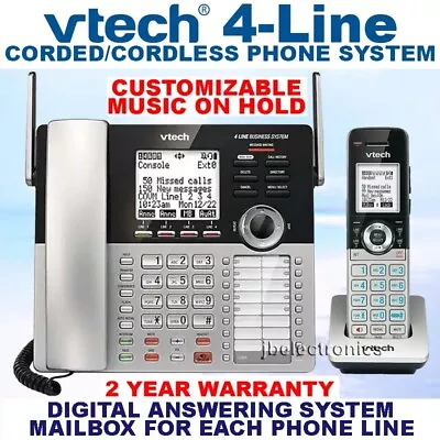 Vtech Cm18445 4-line Phone With  1 Cordless Handset - Music On Hold • $264.95