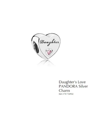 $30 • Buy PANDORA - Daughter’s Love Pink Stone Threaded Heart Charm S925 ALE