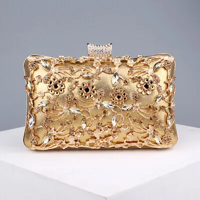 Vintage Beaded Embroidered Floral Satin Purse Evening Bag • $33.26