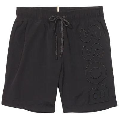 Hugo Boss Men's Whale Swim Trunks Long Swimwear Shorts Black • $68