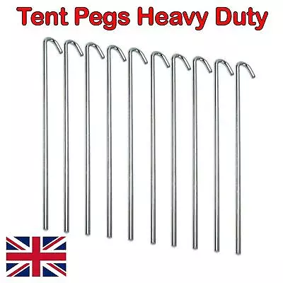 10/20/50/100 Light Weight Galvonized Steel Tent Pegs Metal Camping Ground Sheet • £0.99