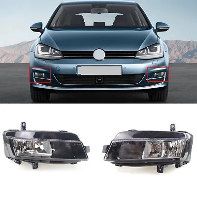 1 Pair For VW Golf 7 MK7 2013 2014-2017 Front Bumper Fog Light With Halogen Bulb • $53.90