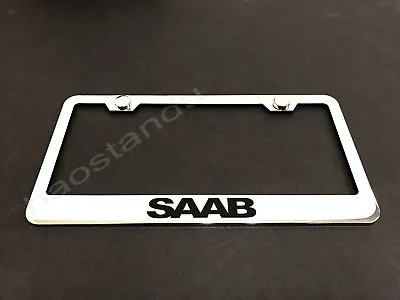 1x SAAB STAINLESS STEEL LICENSE PLATE FRAME + Screw Caps • $13.75