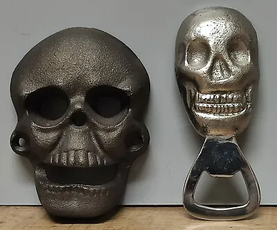 2 Skull Bottle Openers- 3¾  Tall Cast Iron Wall Mounted Skull  • $9.99