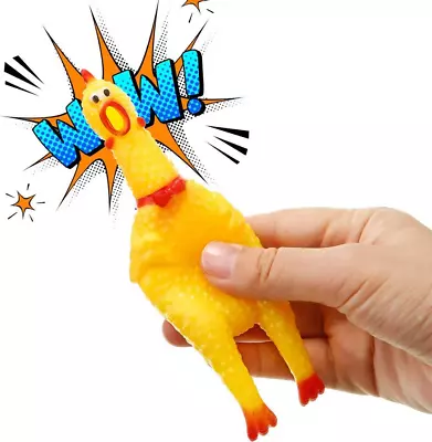 Fun Pet Dogs Shrilling Yellow Rubber Chicken Chew Sound Squeeze Screaming Toy US • $5.99