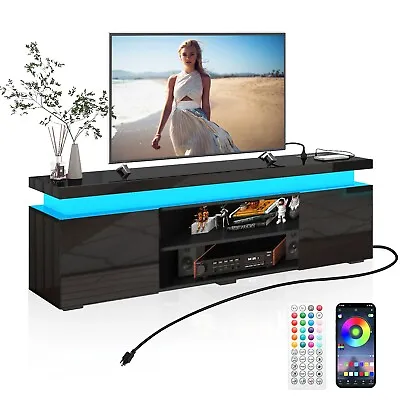 LED TV Stand For TVs Up To 75  With Power Outlet & Entertainment Center • $259.99