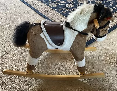 Children’s Rocking Horse. Fur & Wood. Has Sound! Works. 2013. • $19