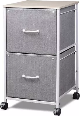 2 Drawer Mobile File Cabinet Rolling Printer Stand Fabric Filing Cabinet • $41.84