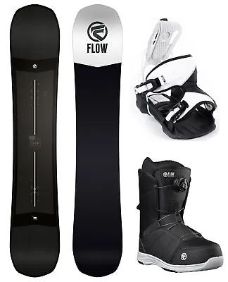 FLOW Gap 156 Mens Snowboard Package+Flow White Bindings+Flow BOA Boot NEW • $525