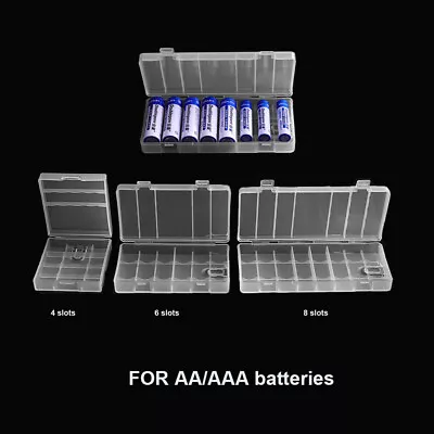 Hard Plastic Battery Case Holder AAA AA Storage Dustproof Box Holder Cover 14500 • £2.86