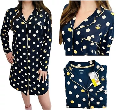 Marks Plus Size Snoopy Nightie Pure Cotton Long Sleeved Button Nightshirt NEW • £9.99