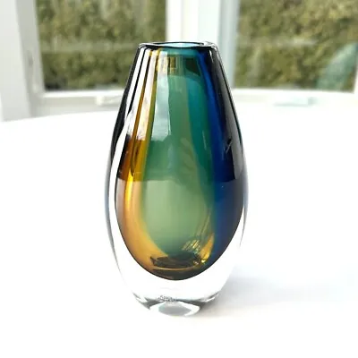 KOSTA Sweden * Vicke Lindstrand * Cased Glass 6.5  Sommerso Vase * 46449 Boda • $149.99