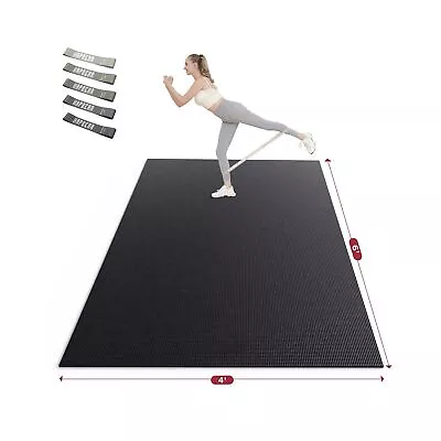 HAPBEAR Extra Large Exercise Mat-6'x4'x8mm(1/3 Inch) Non-Slip Ultra Durable... • $150.38