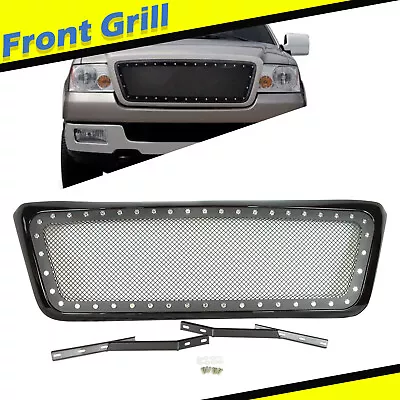 Grill For 2004 2005 2006 2007 2008 Ford F-150 F150 Bumper Grill Mesh Gloss Black • $86.99