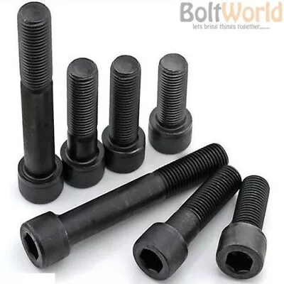 M10 X 1.25mm FINE PITCH SOCKET CAP SCREWS HIGH TENSILE BLACK 12.9 ALLEN KEY BOLT • £5.23