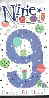 9th Ninth Birthday Card For A Boy  Quality Card Paper Insert FREE P + P • £2.40