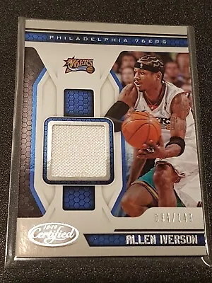 2018-19 Allen Iverson GAME USED WORN JERSEY PATCH /149 PANINI CERTIFIED 76ers • $44.44