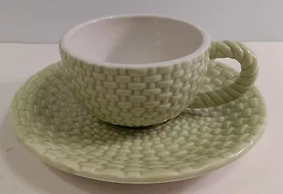 Marjolein Bastin Hallmark Natures Sketchbook Teacup & Saucer Basketweave Floral • $14