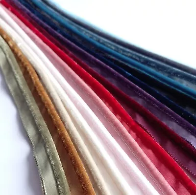 Velvet Flanged Insert Piping Cord Trim 5mm Wide – By The Metre Many Colours • £0.99