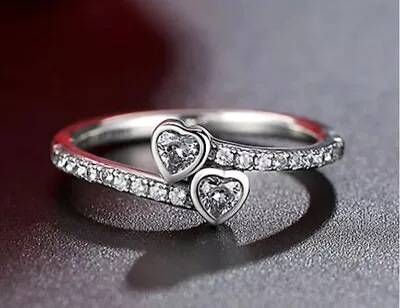 £22.99 • Buy New Genuine Pandora Ale S925 Two Sparkling Hearts Women Ring Gift With Pouch