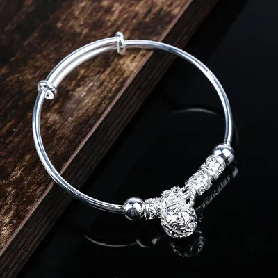 Solid 925 Sterling Silver Bracelets Bangle Dreamcatcher Tassel Women Ladies Girl • £3.65