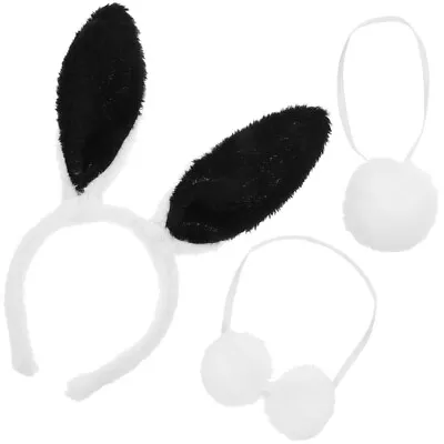  3pcs Adult Cartoon Costume Suit Rabbit Ears Headband Bow Tie Tail Set • £7.39