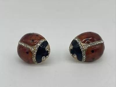 MMA/CMA Gold Plated 925 Sterling Silver Ladybug Earring Set Earrings 9.4g • $20