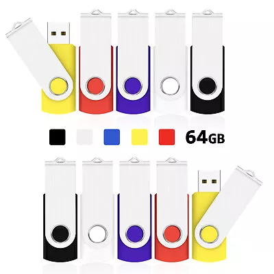 LOT 5/10/100pcs 64GB USB Flash Drive Thumb Drive Memory Stick For Music Storage • $19.99