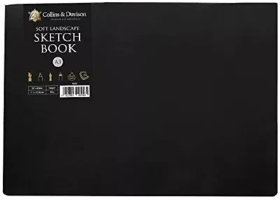 Collins & Davison A3 Landscape Soft Sketch Book 20 SH Cream Paper Black Cover • £13.99